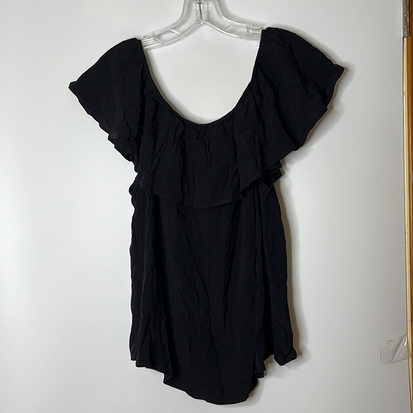 NWT Sanctuary Women’s Black Flounce Sleeveless Top Blouse Shirt XL PLUS SIZE - Picture 7 of 8